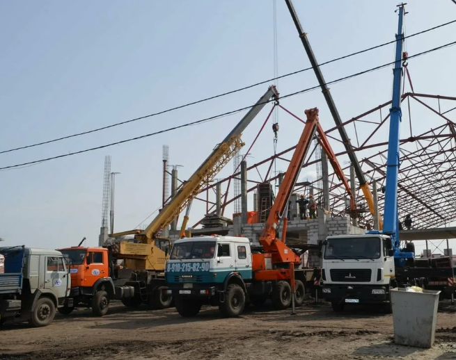 сборка металлоконструкций автокраном